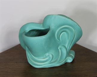Another view of Weller Pottery "Wave" vase, marked P 10 on base
