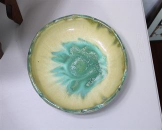 Large Fulper Pottery bowl, 11 1/2" across.  Nicks and chips around foot rim