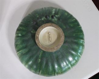 Large Fulper Pottery bowl, 11 1/2" across.  Nicks and chips around foot rim