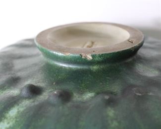 Large Fulper Pottery bowl, 11 1/2" across.  Nicks and chips around foot rim