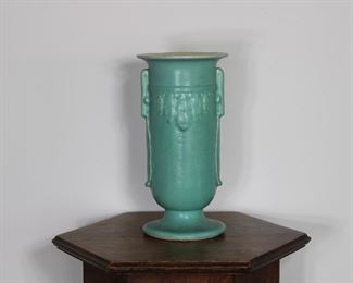 Gorgeous Art Deco period large Rum Rill by Red Wing vase, 11" tall