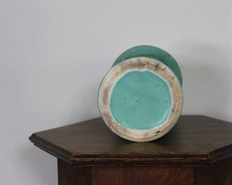 Another view of Gorgeous Art Deco period large Rum Rill by Red Wing vase, 11" tall