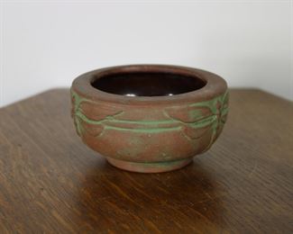 Another view Peters and Reed Moss Azteca Dragonfly pottery bowl