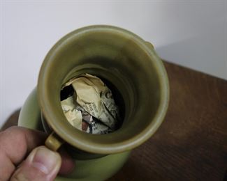Another view of the Roseville Pottery Carnelian Vase, 8 1/2" tall