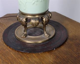 Base of c. 1940's celadon glazed table lamp