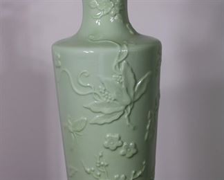 Porcelain on c. 1940's celadon glazed table lamp