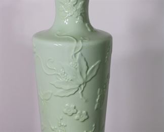 Porcelain on c. 1940's celadon glazed table lamp