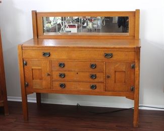 Quaint Furniture sideboard, Stickley Brothers Company, Grand Rapids, Michigan 54" long, 21" deep, 52" tall