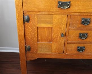 Quaint Furniture sideboard, Stickley Brothers Company, Grand Rapids, Michigan 54" long, 21" deep, 52" tall