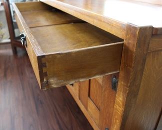 Quaint Furniture sideboard, Stickley Brothers Company, Grand Rapids, Michigan 54" long, 21" deep, 52" tall