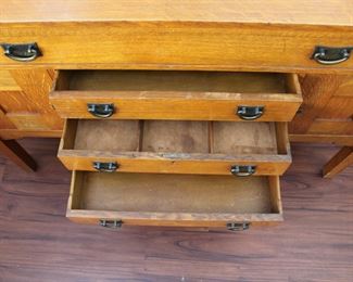 Quaint Furniture sideboard, Stickley Brothers Company, Grand Rapids, Michigan 54" long, 21" deep, 52" tall