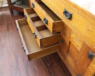 Quaint Furniture sideboard, Stickley Brothers Company, Grand Rapids, Michigan 54" long, 21" deep, 52" tall