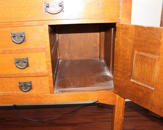 Quaint Furniture sideboard, Stickley Brothers Company, Grand Rapids, Michigan 54" long, 21" deep, 52" tall