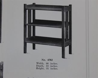 27.   Quaint Furniture book shelf #4702, Stickley Brothers Company, Grand Rapids, Michigan 26" long, 13" deep, 31" tall