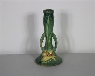 Roseville Pottery Zephyr Lily vase in green, # 201-7