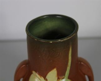 Roseville Pottery Zephyr Lily vase # 130-6", nicks on rim