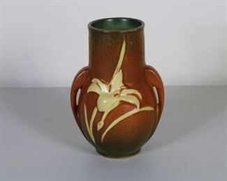 Roseville Pottery Zephyr Lily vase # 130-6", nicks on rim