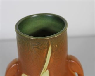 Roseville Pottery Zephyr Lily vase # 130-6", nicks on rim