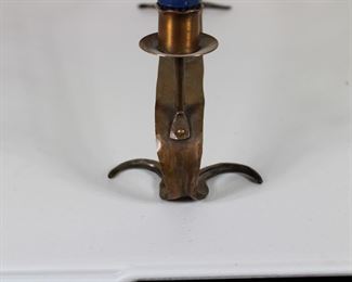 26.  Erhard Glander hammered copper candelabra, signed.  Excellent patina.  20″w x 7.25″h x 4.75″d