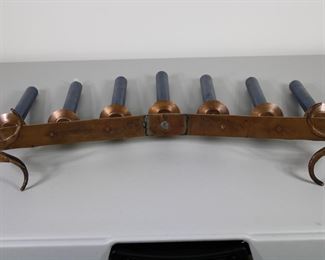 26.  Erhard Glander hammered copper candelabra, signed.  Excellent patina.  20″w x 7.25″h x 4.75″d