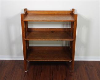 27.   Quaint Furniture book shelf #4702, Stickley Brothers Company, Grand Rapids, Michigan 26" long, 13" deep, 31" tall