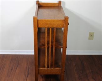 27.   Quaint Furniture book shelf #4702, Stickley Brothers Company, Grand Rapids, Michigan 26" long, 13" deep, 31" tall