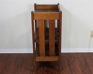 30.  Oak bookshelf, loose/needs regluing. 30” tall, 19” across, 13” deep