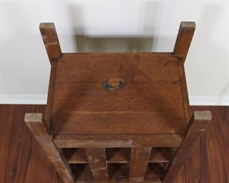 30.  Oak bookshelf, loose/needs regluing. 30” tall, 19” across, 13” deep