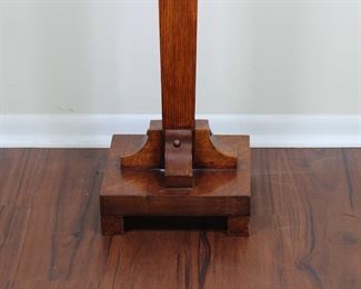 Arts & Crafts plant stand, tapered stem, 12” square, 29” tall