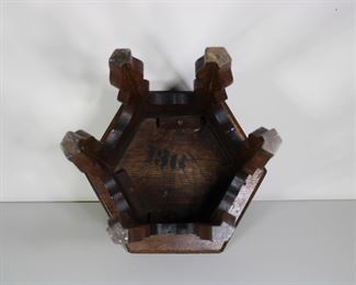 Moorish Oak Tabouret Table, 18 1/4” tall, 14” across