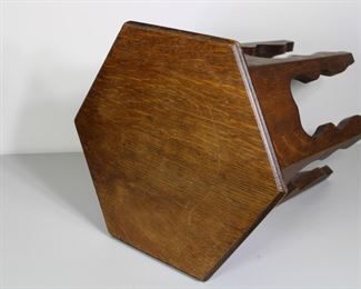 Moorish Oak Tabouret Table, 18 1/4” tall, 14” across