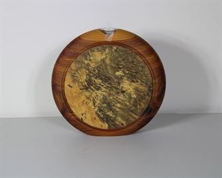 Signed Warren Vienneau handcrafted burl wood Ikebana vase. Signed and dated 1993