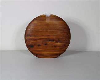 Signed Warren Vienneau handcrafted burl wood Ikebana vase. Signed and dated 1993