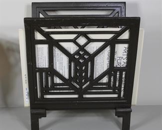 Frank Lloyd Wright metal magazine stand in the Lake Geneva Tulip Design