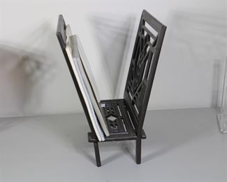 Frank Lloyd Wright metal magazine stand in the Lake Geneva Tulip Design