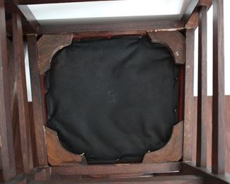 Second pair of Gustav Stickley H back dining chairs, 40 1/2" tall.  Slightly loose.