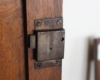 Mission Oak diminutive wardrobe, 75" tall, 22" across, 18" deep, back is fully finished, can be used free standing or as a room divider