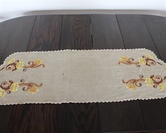 Arts and Crafts style hand embroidered table runner