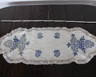 Arts and Crafts style hand embroidered table runner