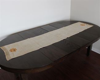 Arts and Crafts style hand embroidered table runner