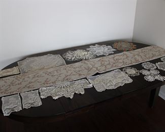 Old crocheted lace doilies