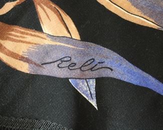 Detail of more than 20 vintage to contemporary fashion scarves