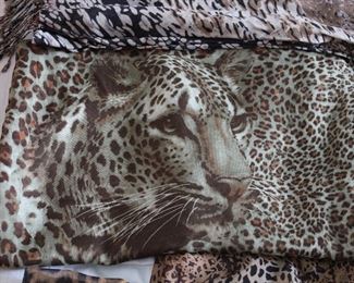 Detail of more than 20 vintage to contemporary fashion scarves