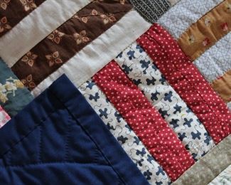 Detail on Queen size hand made quilt