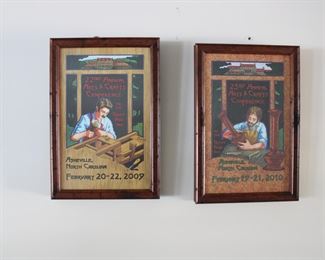 Framed posters from the 22nd and 23rd Annual Arts and Crafts Conference at the Grove Park Inn, Ashville, North Carolina