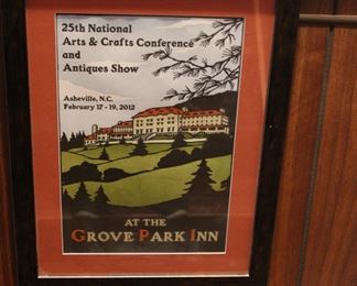 Framed poster from the 25th Annual Arts and Crafts Conference at the Grove Park Inn, Ashville, North Carolina