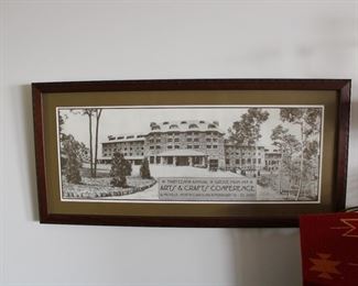 Large framed poster from the 13th Annual Arts and Crafts Conference at the Grove Park Inn, Ashville, North Carolina