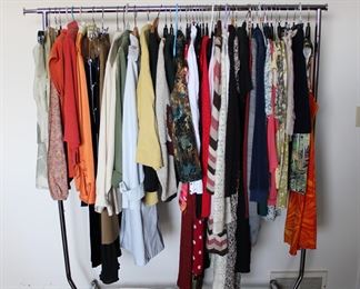Racks and racks of super nice clean women's clothing from vintage to current trend (1960's to 2010's) in size small, medium, and some large.