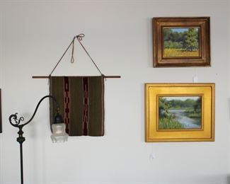 Weaving, original art, small antique picture frame