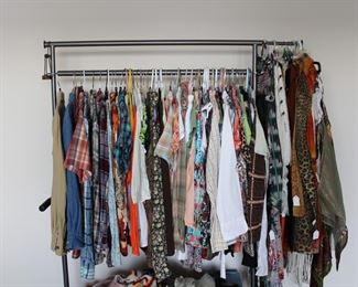 Racks and racks of super nice clean women's clothing from vintage to current trend (1960's to 2010's) in size small, medium, and some large.